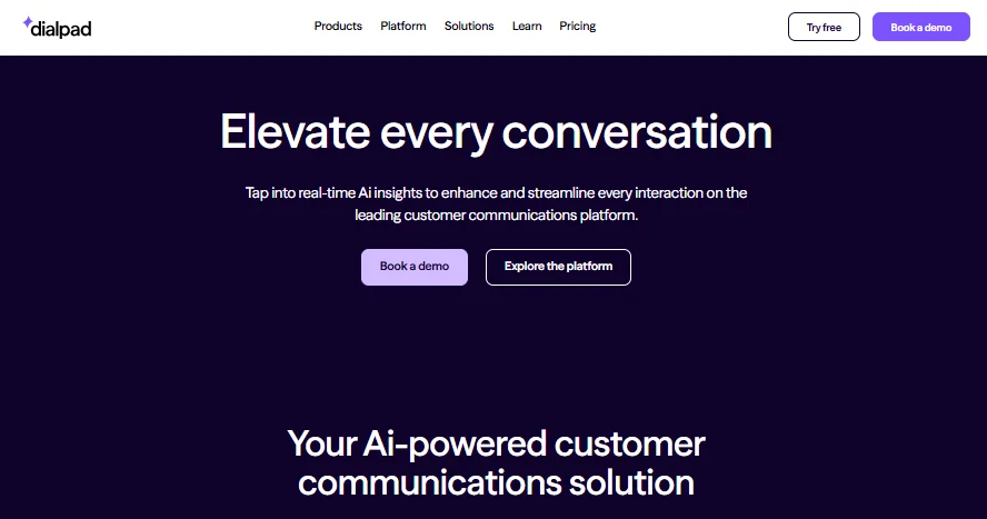 Dialpad homepage