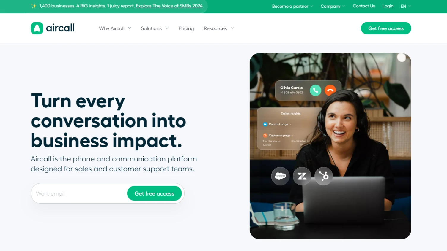 Aircall homepage
