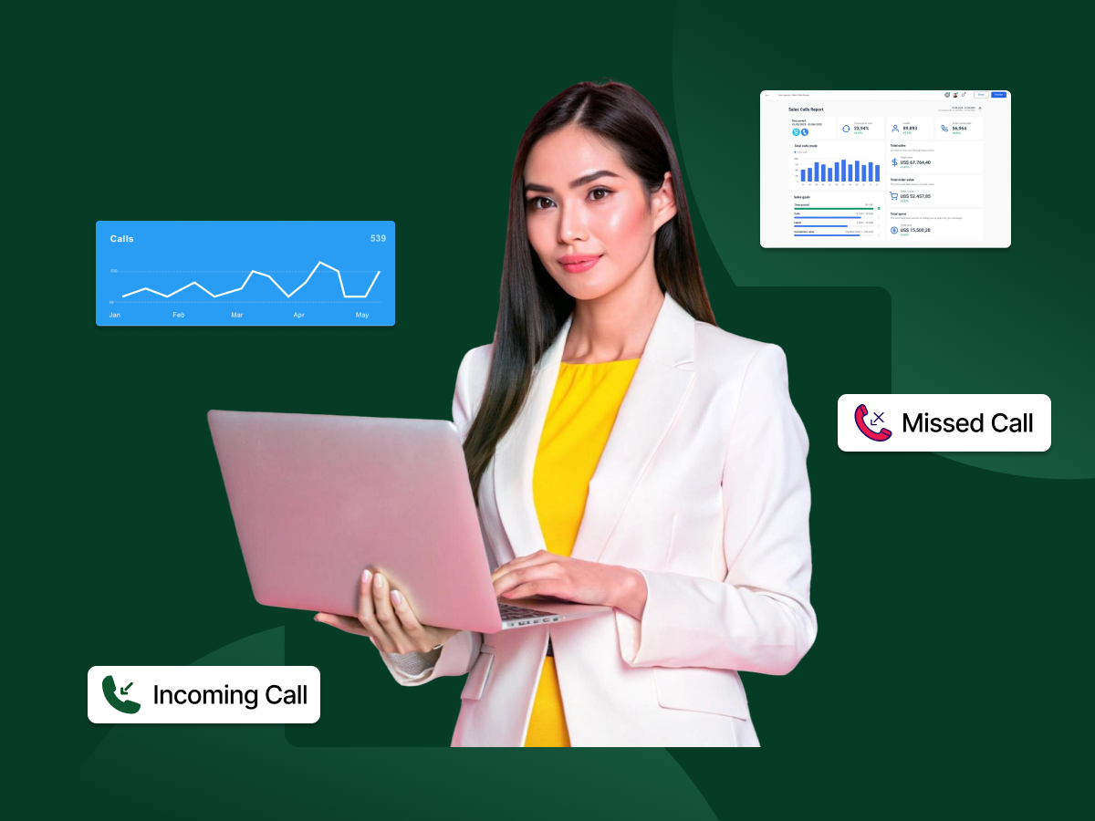 A lady Performing Sales Call Reporting process.